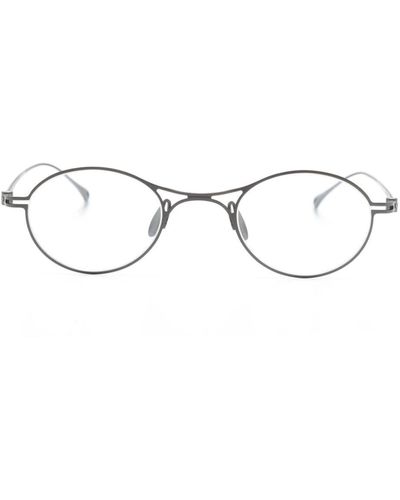 Giorgio Armani オーバル眼鏡フレーム - メタリック