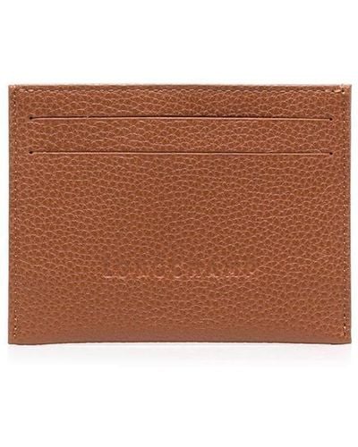 Longchamp Le Foulonné Leather Cardholder - Brown