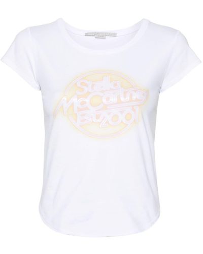 Stella McCartney T-Shirt mit Logo-Print - Weiß