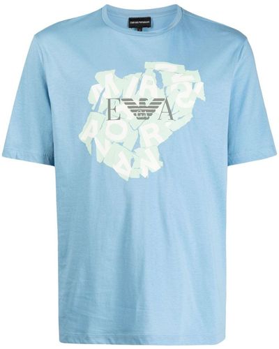 Emporio Armani T-shirt con stampa - Blu