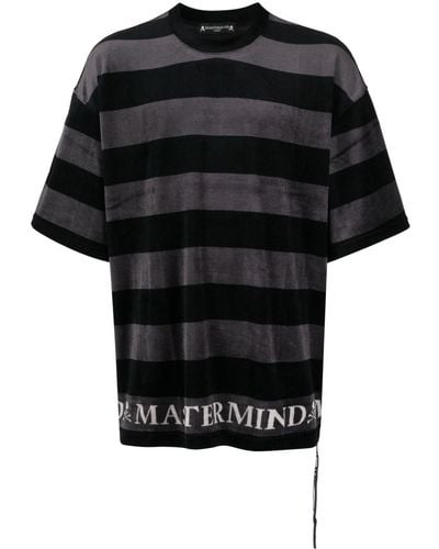 MASTERMIND WORLD Logo-print Towelling-finish T-shirt - Black