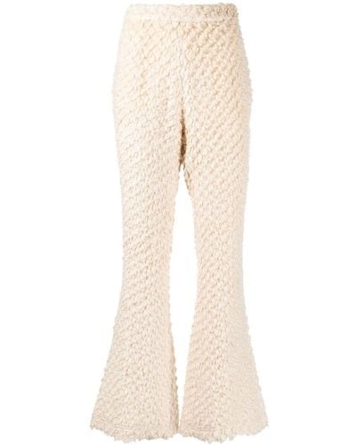 ROKH Knit Flare Lounge Trousers - Natural
