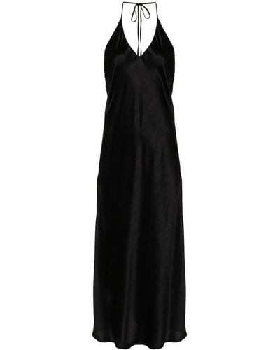 Lardini Cowl-back Halterneck Dress - Black