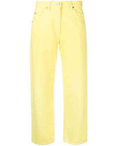 MSGM Vaqueros rectos estilo capri - Amarillo