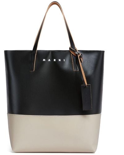 Marni Tribeca Shopper Met Logo-reliëf - Zwart
