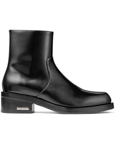 Jimmy Choo Elias Leather Ankle Boots - Black