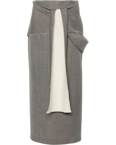 The Row Laz Midi Skirt - Grey