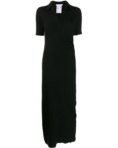 Helmut Lang Ribbed Mid-length Dress - Black