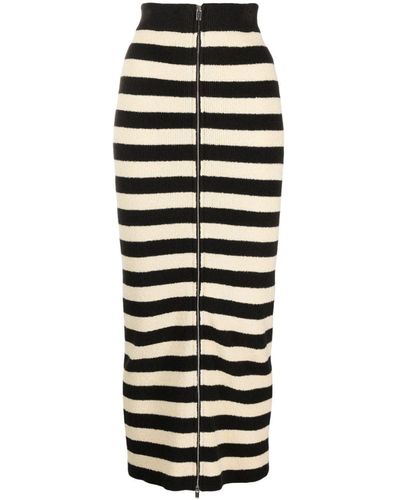 Nanushka Nima Striped Terry-cloth Skirt - Black