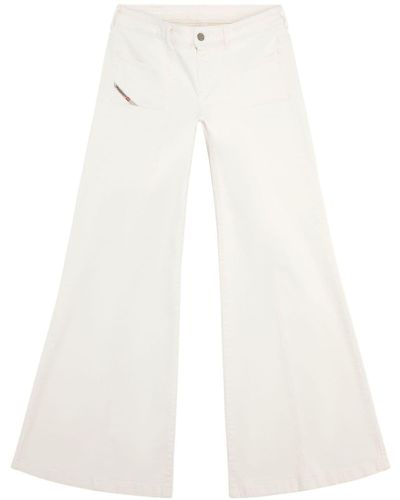 DIESEL D-akii Mid-rise Flared Jeans - White