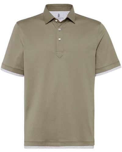 Brunello Cucinelli Polo-collar Cotton Polo Shirt - Green