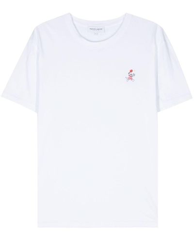 Maison Labiche Motif-embroidered Cotton T-shirt - White