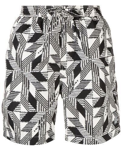 Isabel Marant Geometric Print Swim Shorts - Gray