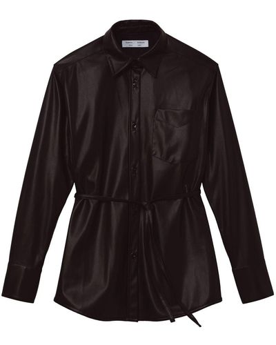 Proenza Schouler Faux-leather Shirt Jacket - Black