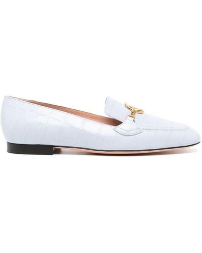 Bally Logo-plaque Leather Loafers - White