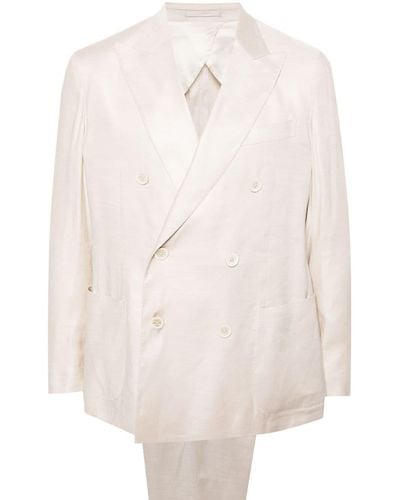 Lardini Doppelreihiger Anzug mit steigendem Revers - Weiß