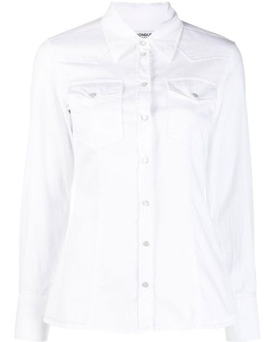 Dondup Long-sleeved Stretch-cotton Shirt - White