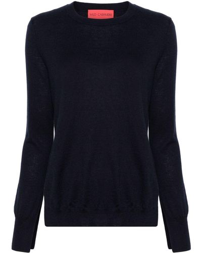 Wild Cashmere Round-neck Knit Sweater - Blue