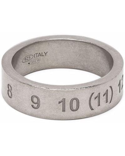 Maison Margiela Numbers-motif Engraved Ring - Metallic