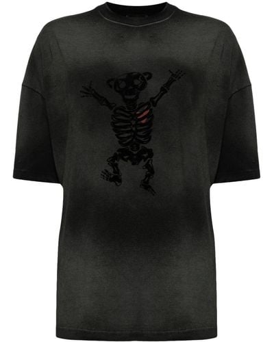 we11done Bolt Teddy Crew-neck T-shirt - Black
