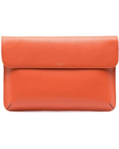 Aspinal of London Leather Laptop Bag 25cm X 38cm - Orange