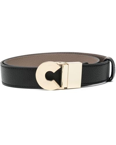 Coccinelle Logo-buckle Leather Belt - Black