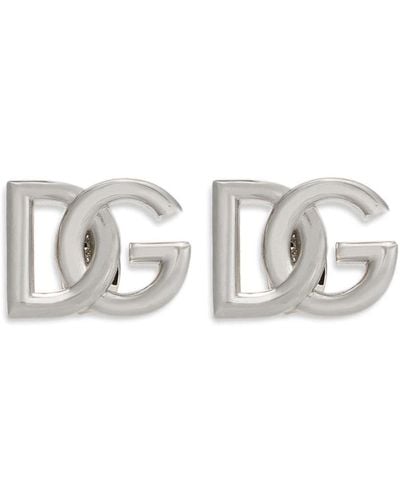 Dolce & Gabbana Dgロゴ ピアス - ホワイト