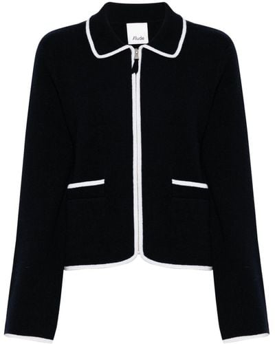Allude Zip-up Knitted Jacket - Black