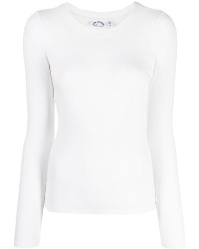 The Upside Camiseta de canalé con cuello redondo - Blanco
