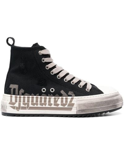 DSquared² High-Top-Sneakers mit Plateau - Schwarz