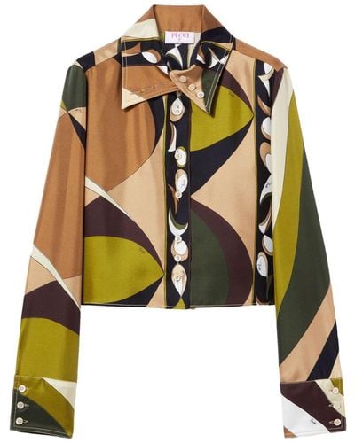 Emilio Pucci Zijden Blouse Met Print - Zwart