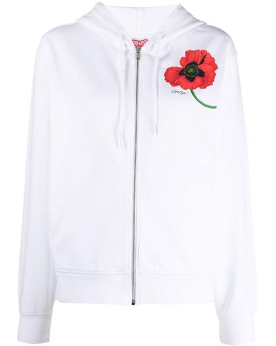 KENZO Boke Flower Zip-up Hoodie - White