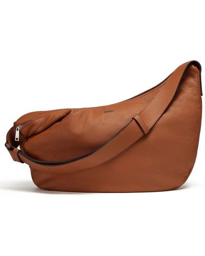 Zegna Panorama Leather Shoulder Bag - Brown