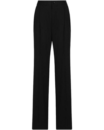 Dolce & Gabbana Pantalones de talle alto con pinzas - Negro