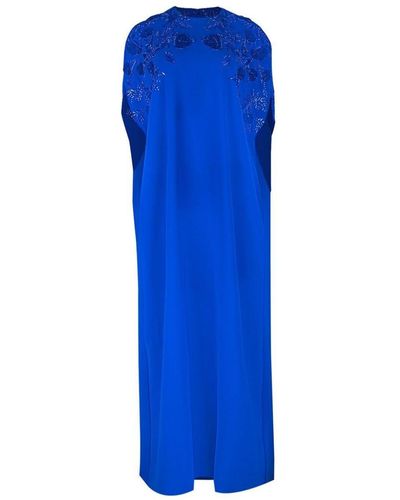 Pamella Roland Sequin-embellished Kaftan Gown - Blue