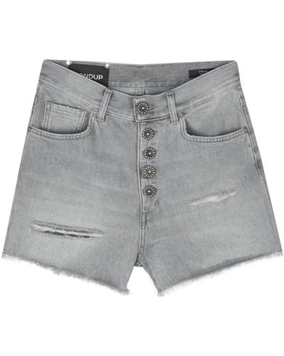 Dondup Stella Logo-patch Denim Shorts - Grey
