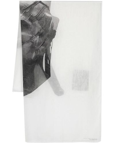 Rick Owens Ron Athey-print scarf - Blanco