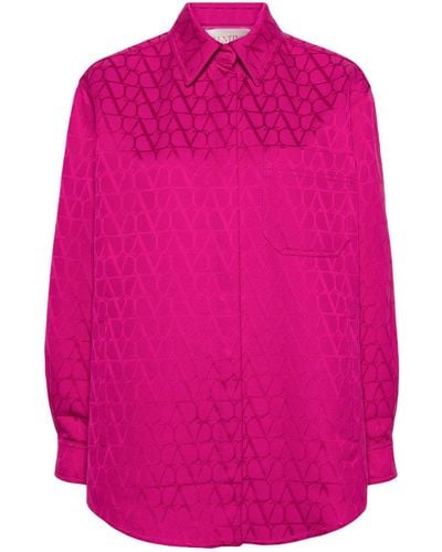 Valentino Garavani Toile Iconographe-jacquard Shirt Jacket - Pink
