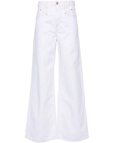Isabel Marant Lemony High-rise Wide-leg Jeans - White