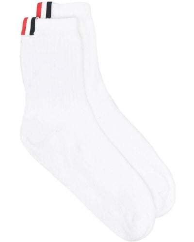 Thom Browne 4-bar Stripe Socks - White