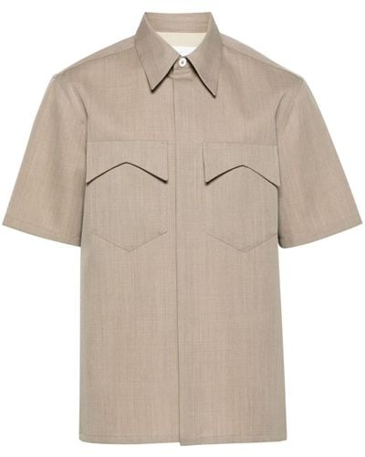 Jil Sander Short-sleeve Wool Shirt - Natural