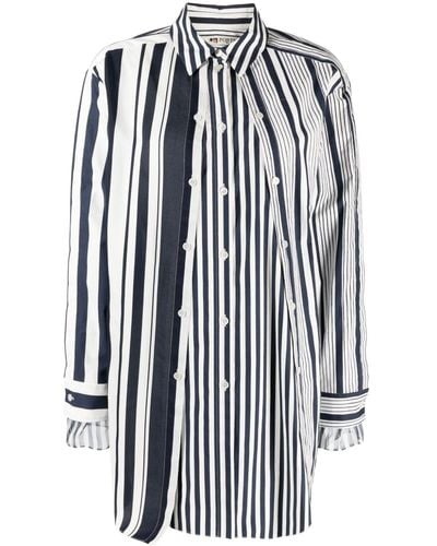 Ports 1961 Double-layer Stripe-pattern Shirt - Blue
