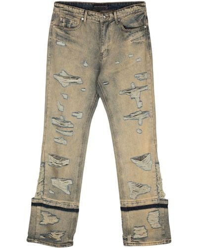 Who Decides War Gnarly Distressed-finish Jeans - Natural