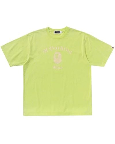 A Bathing Ape Logo-print Cotton T-shirt - Yellow