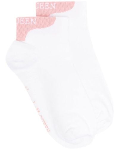 Alexander McQueen Socken mit Logo-Print - Weiß
