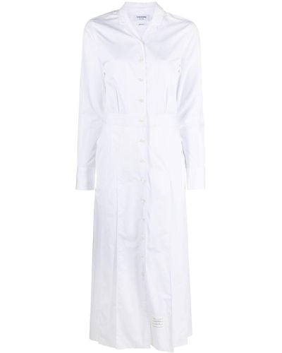Thom Browne Hemdkleid mit Falten - Weiß