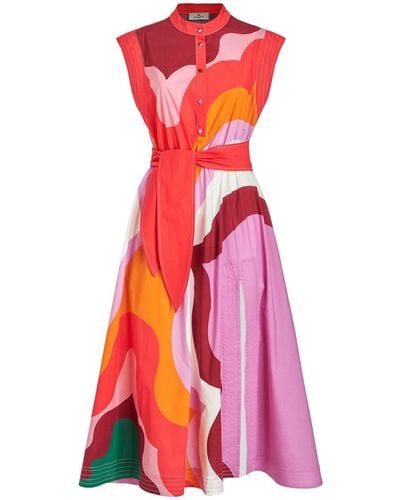 Etro Midi-jurk Met Print - Rood