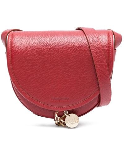 See By Chloé Small Mara Saddle Leather Crossbody Bag - Pink