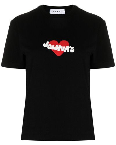Joshua Sanders T-shirt en coton à logo imprimé - Noir