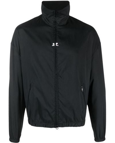 Courreges Nylon Jacket With Logo - Black